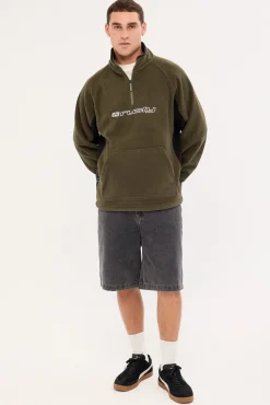 Blizzard Quarter Zip Polar Fleece Army Green