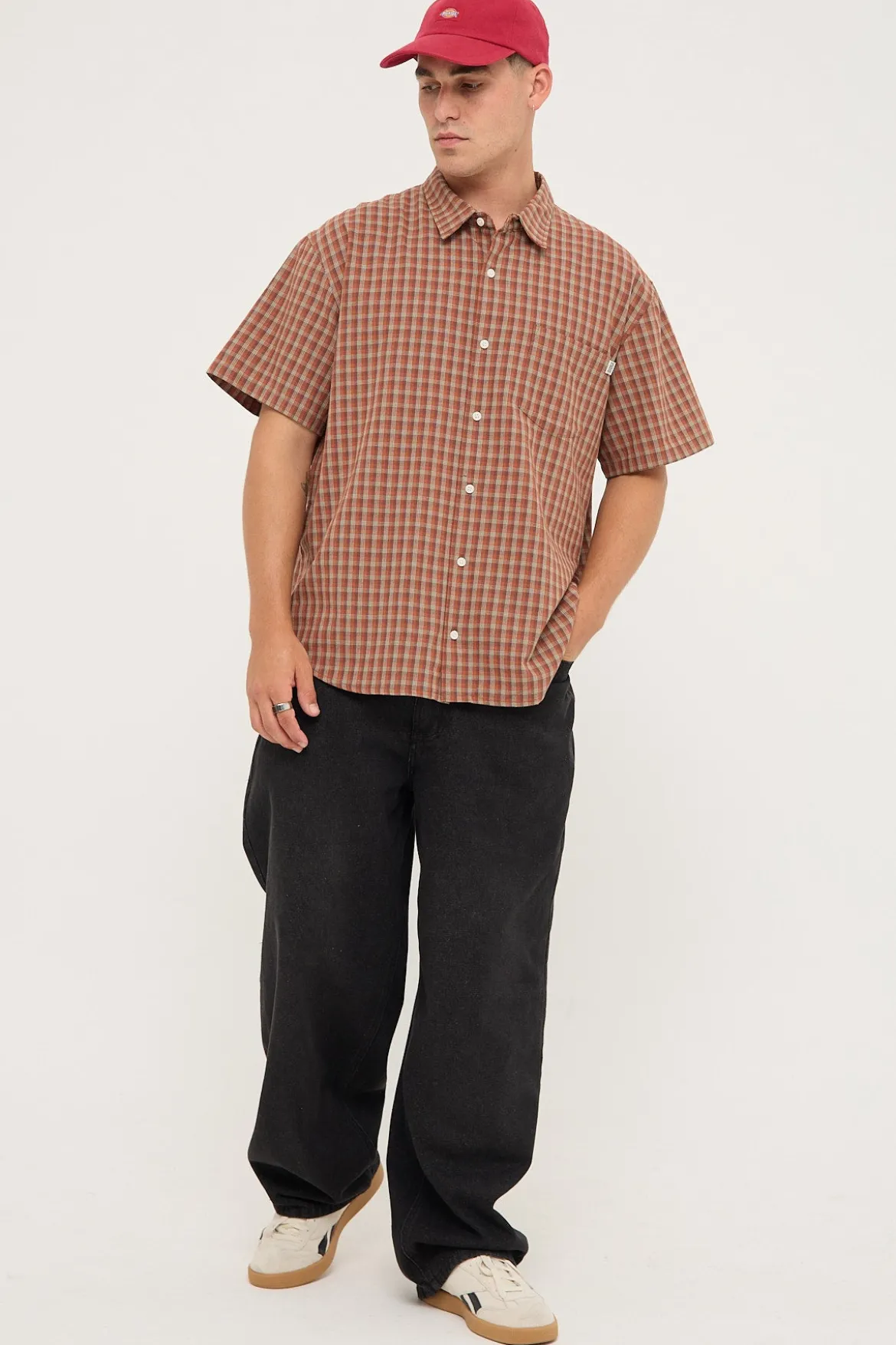 Block Check Summer SS Shirt Rust