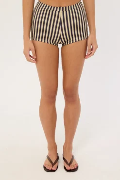 Bloom Booty Short Beige Stripe