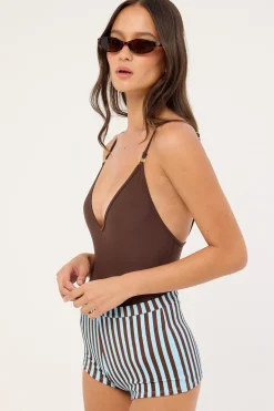 Bloom Booty Short Chocolate Sea Stripe