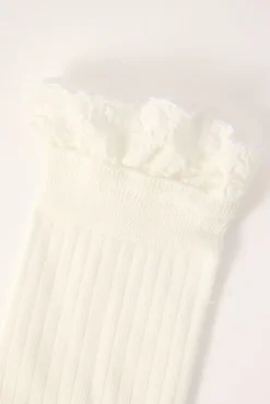 Bloom Frill Socks White