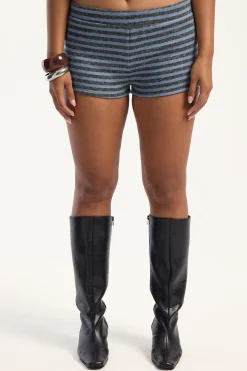 Bloom Knit Short Grey Blue Stripe