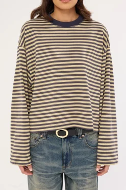 Bloom Long Sleeve Beige Stripe