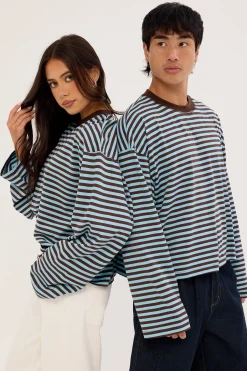 Bloom Long Sleeve Chocolate Sea Stripe