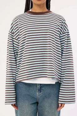 Bloom Long Sleeve Chocolate Sea Stripe