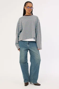 Bloom Long Sleeve Chocolate Sea Stripe