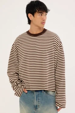 Bloom Long Sleeve Dark Chocolate Stripe