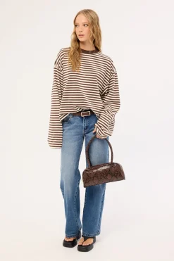Bloom Long Sleeve Dark Chocolate Stripe
