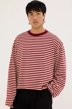 Bloom Long Sleeve Wine Stripe