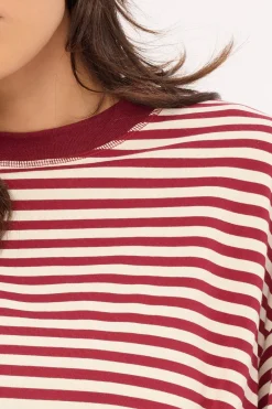 Bloom Long Sleeve Wine Stripe