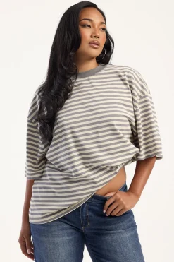Bloom Short Sleeve Ash Stripe