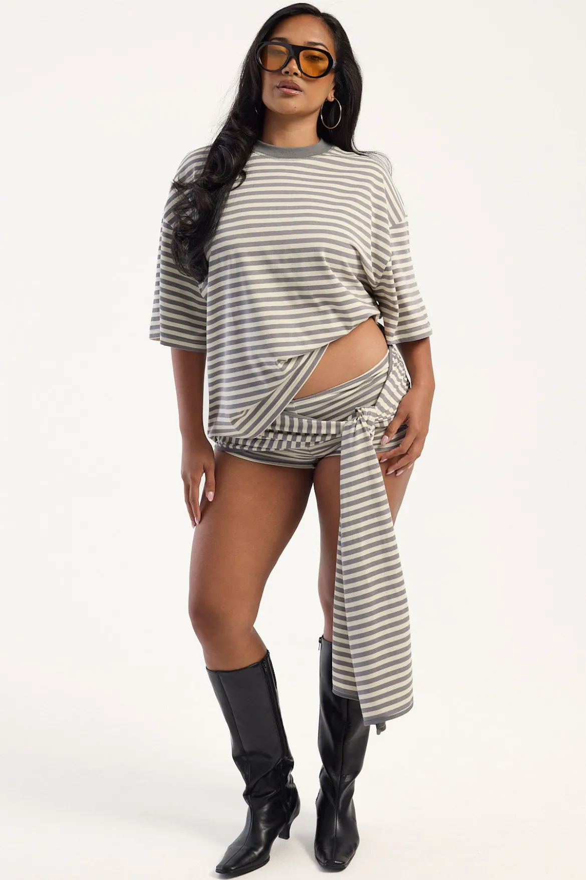 Bloom Short Sleeve Ash Stripe