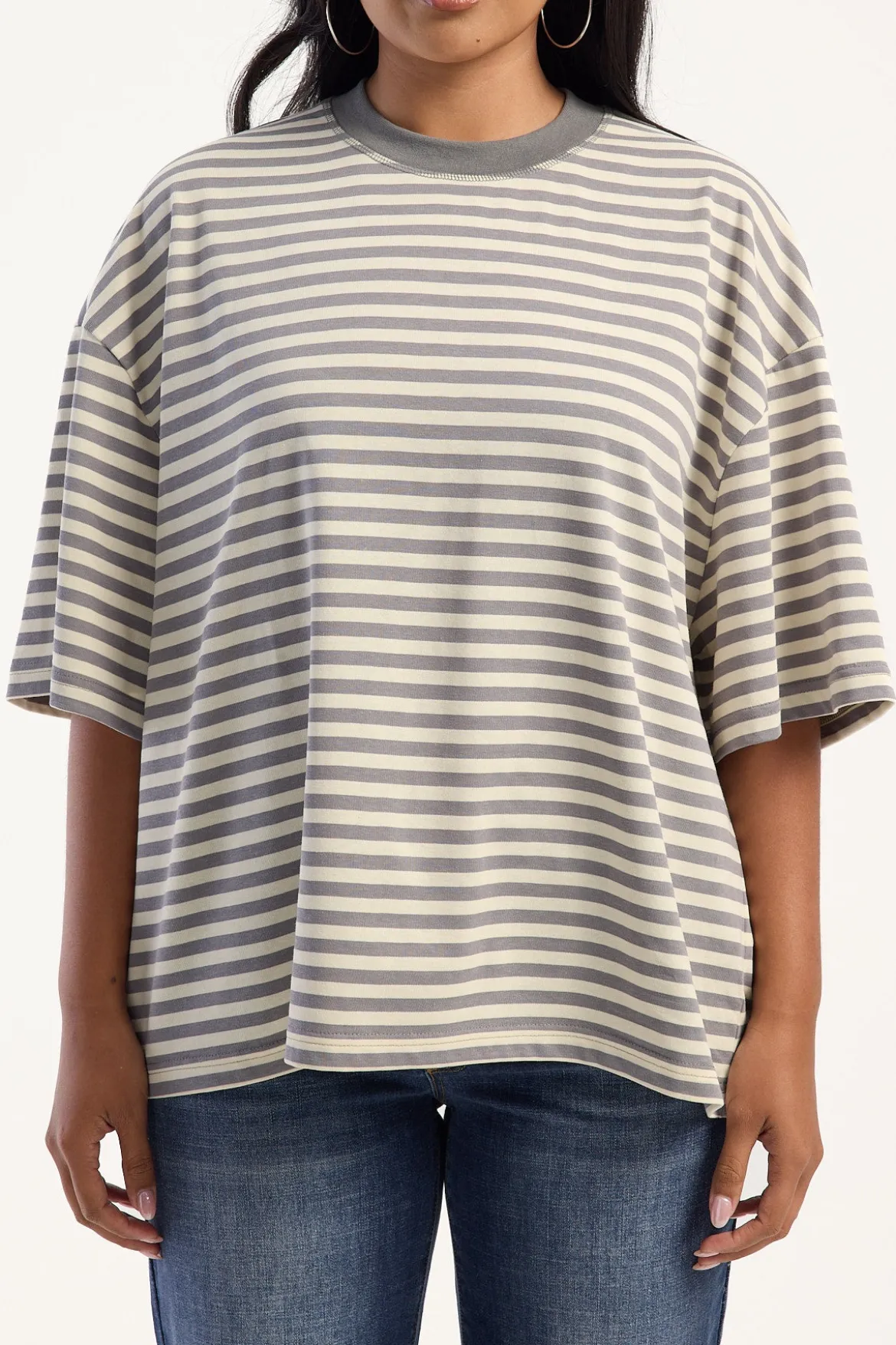 Bloom Short Sleeve Ash Stripe