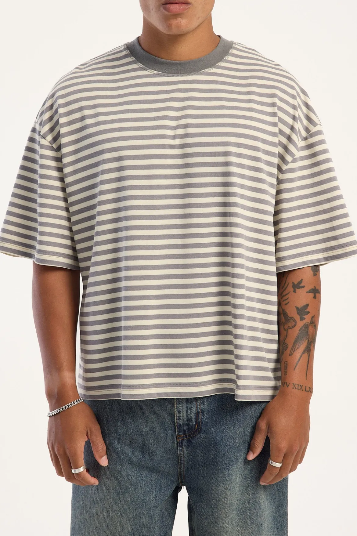 Bloom Short Sleeve Ash Stripe