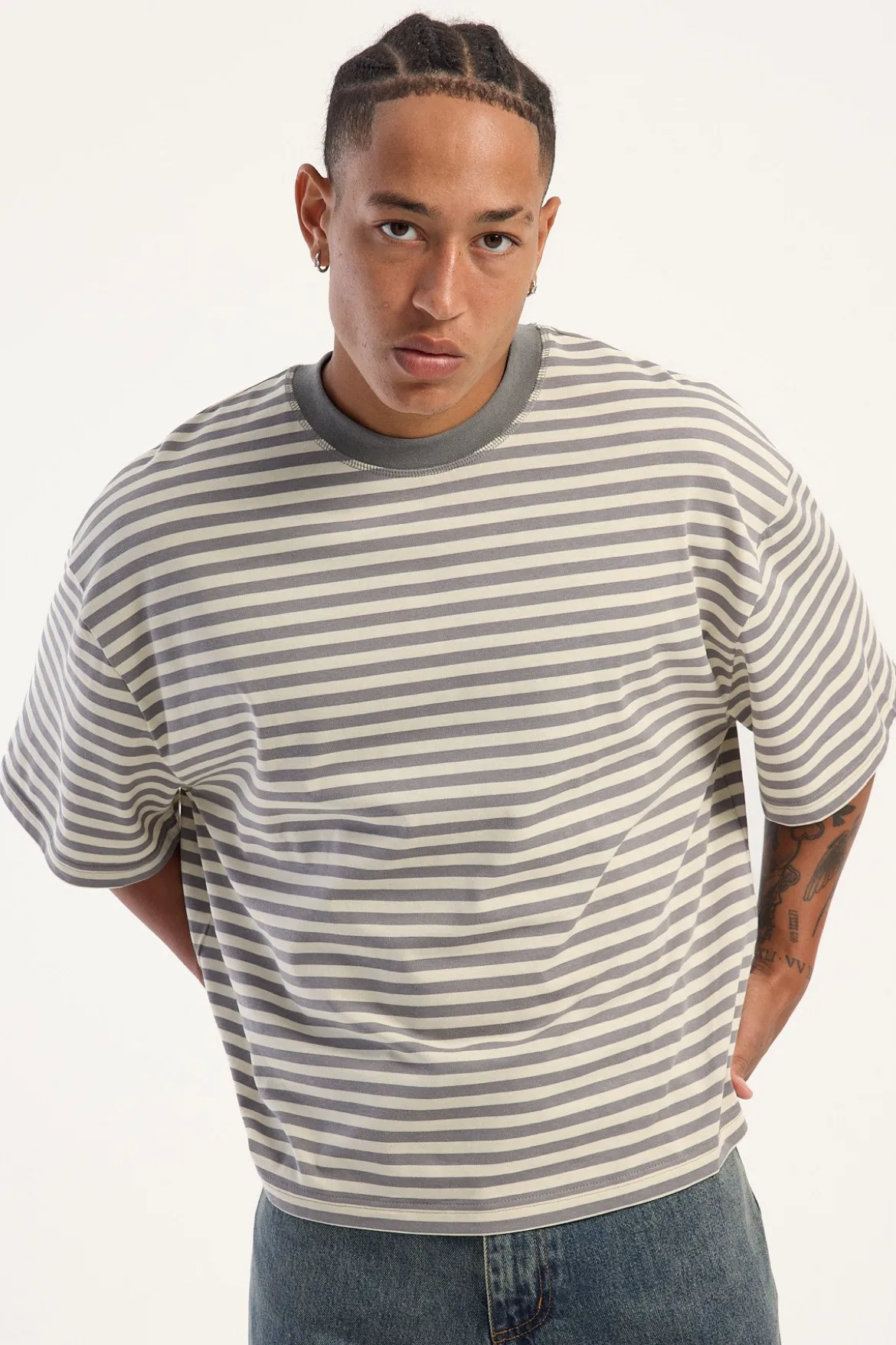 Bloom Short Sleeve Ash Stripe