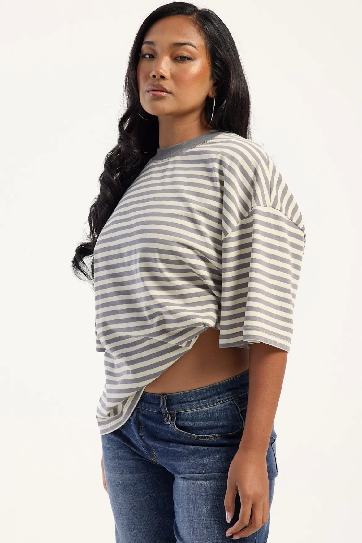 Bloom Short Sleeve Ash Stripe
