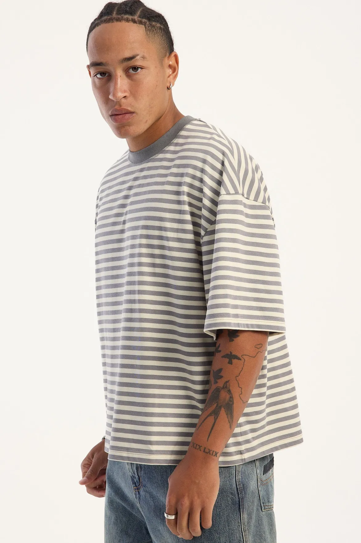 Bloom Short Sleeve Ash Stripe