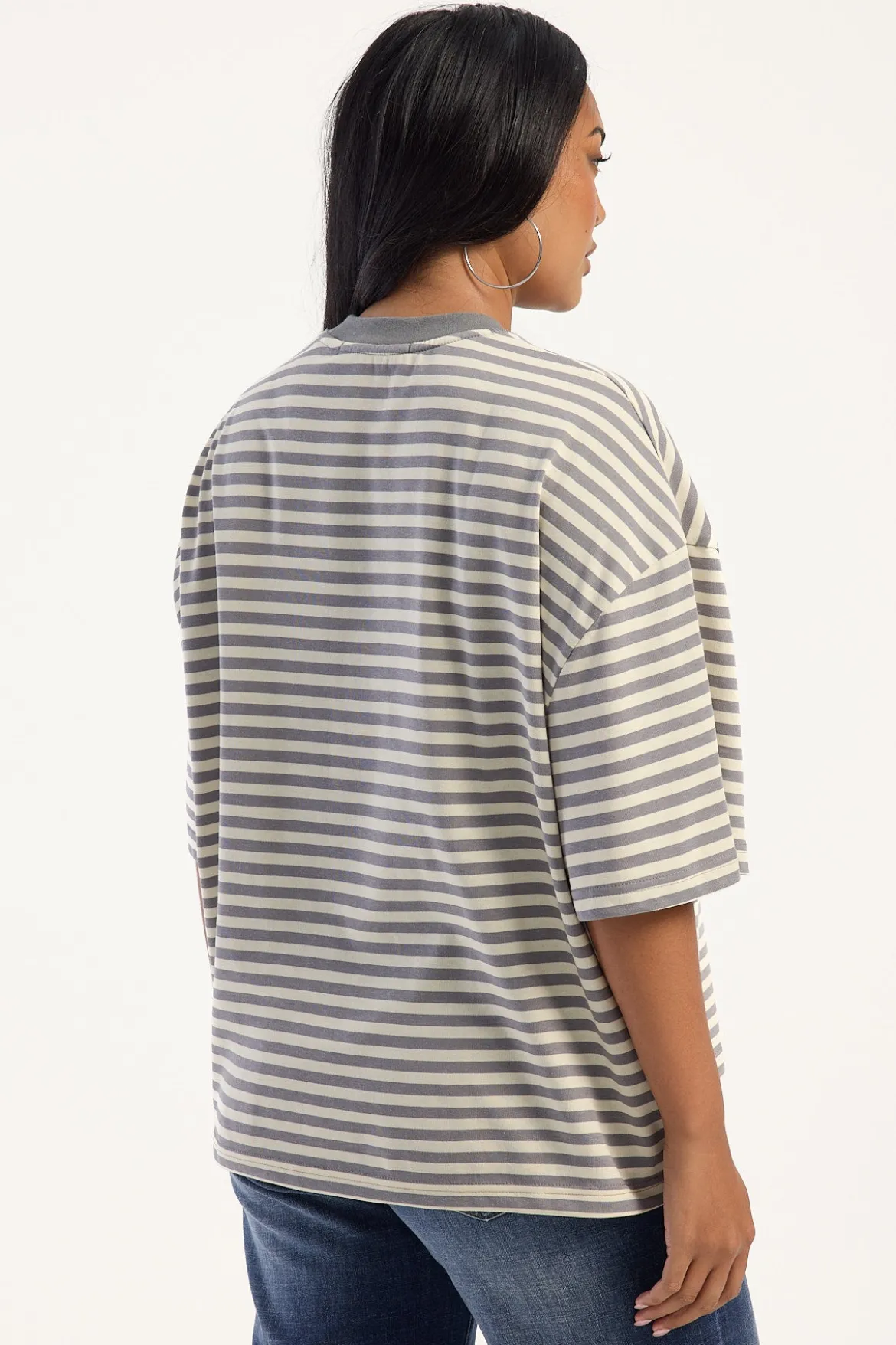 Bloom Short Sleeve Ash Stripe