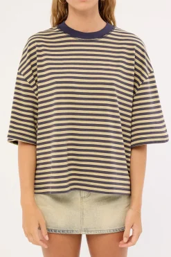 Bloom Short Sleeve Beige Stripe