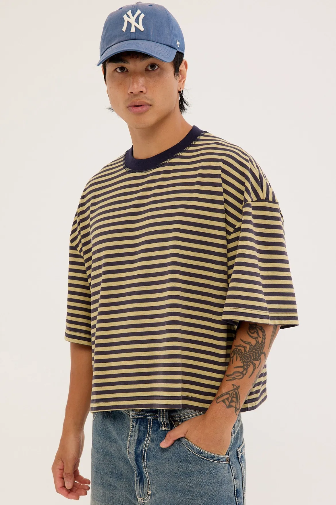 Bloom Short Sleeve Beige Stripe