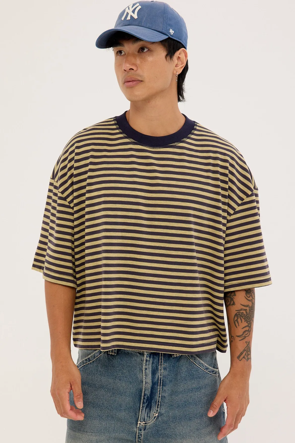 Bloom Short Sleeve Beige Stripe