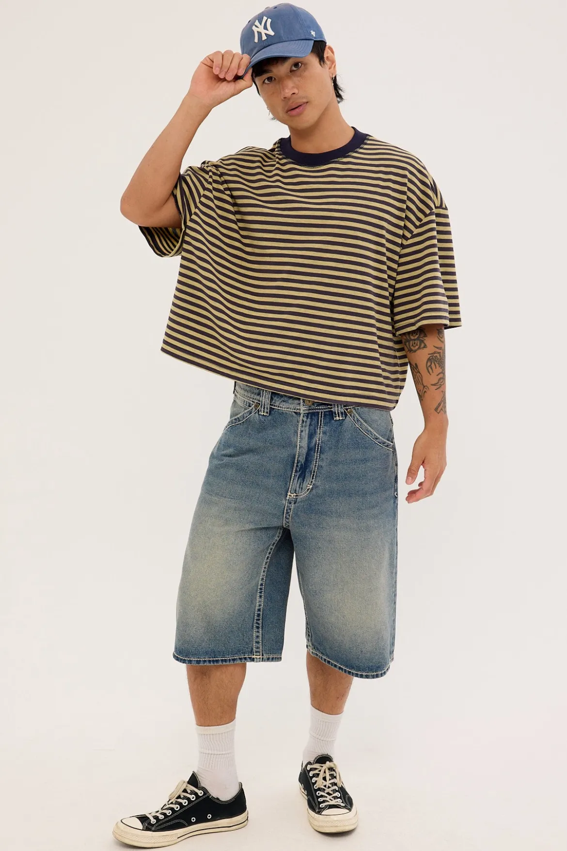 Bloom Short Sleeve Beige Stripe