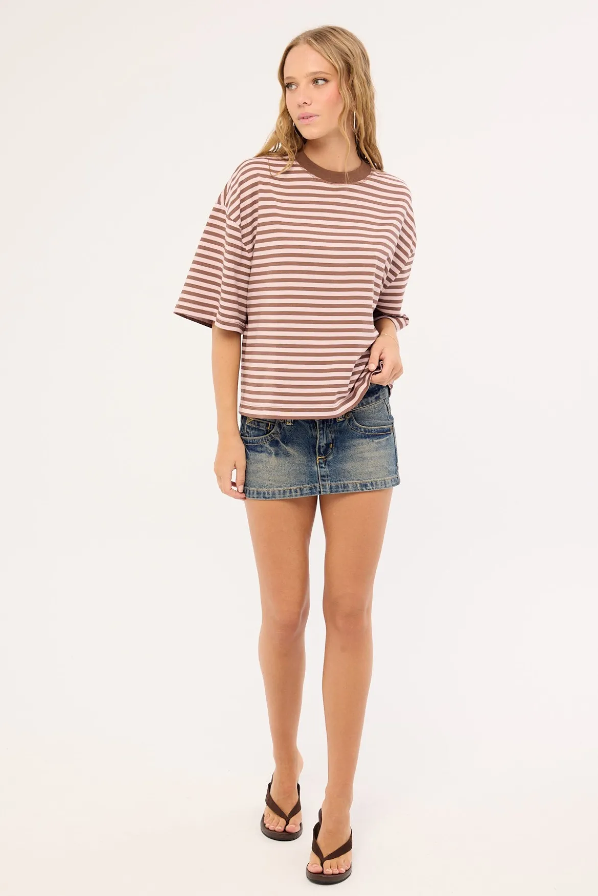 Bloom Short Sleeve Chocolate Blush Stripe