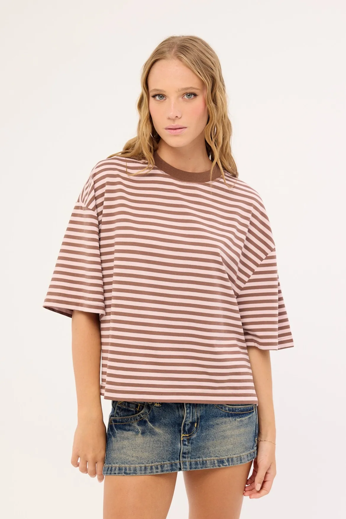 Bloom Short Sleeve Chocolate Blush Stripe