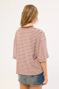 Bloom Short Sleeve Chocolate Blush Stripe