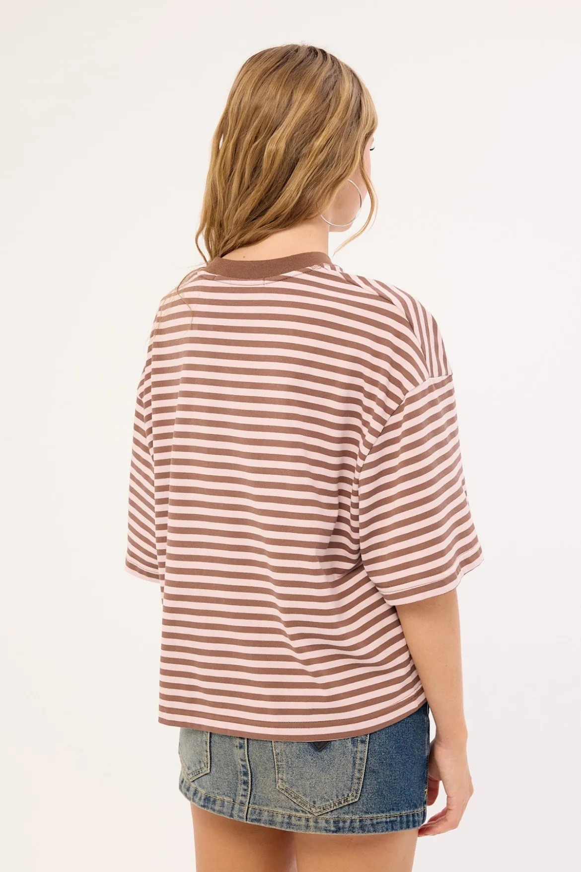 Bloom Short Sleeve Chocolate Blush Stripe
