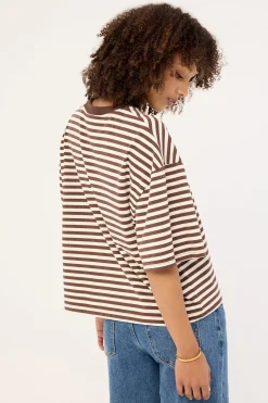 Bloom Short Sleeve Dark Chocolate Stripe