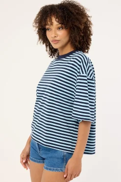 Bloom Short Sleeve Navy Sea Stripe