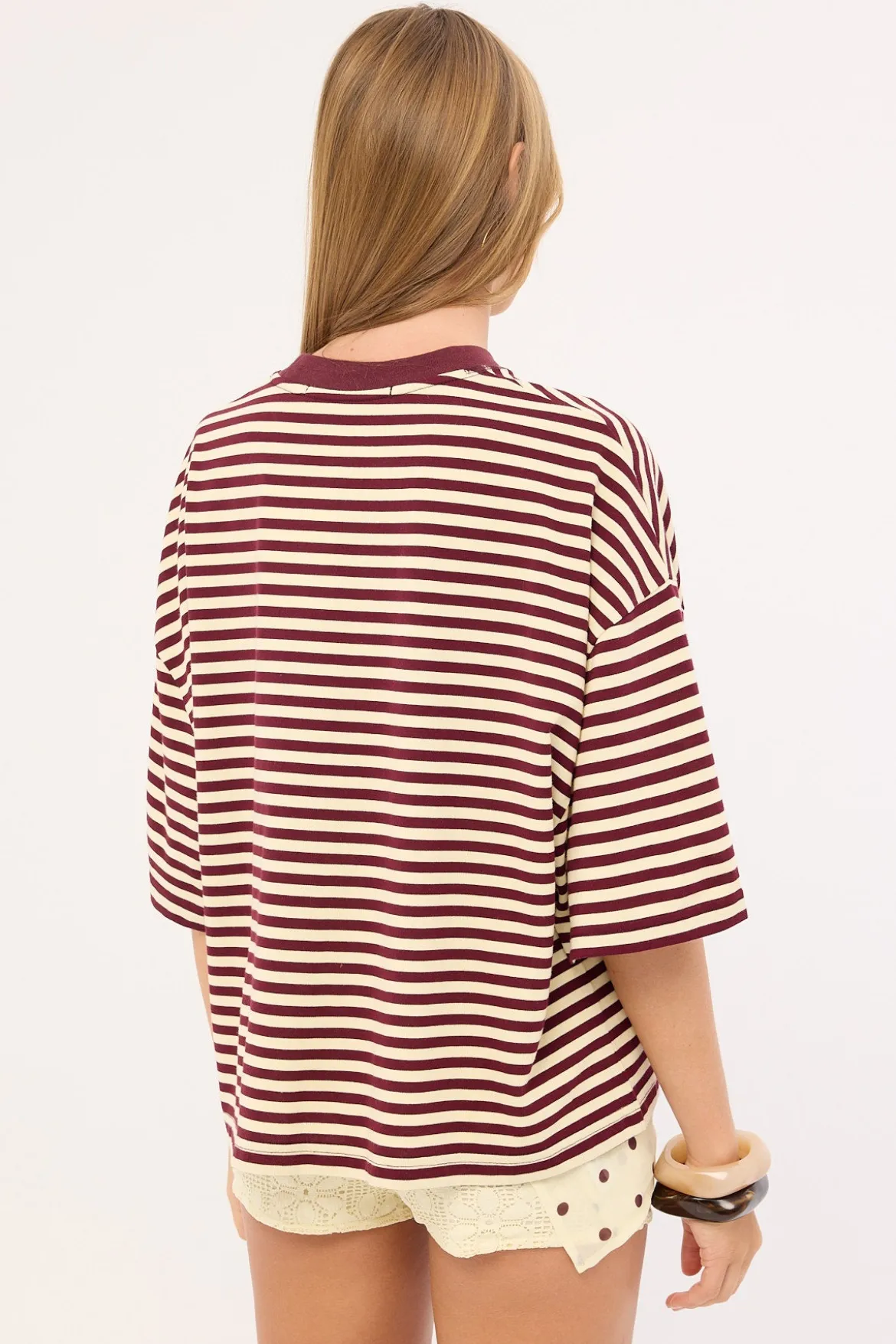 Bloom Short Sleeve Plum Stripe