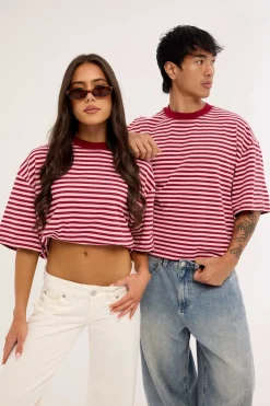 Bloom Short Sleeve Raspberry Blush Stripe