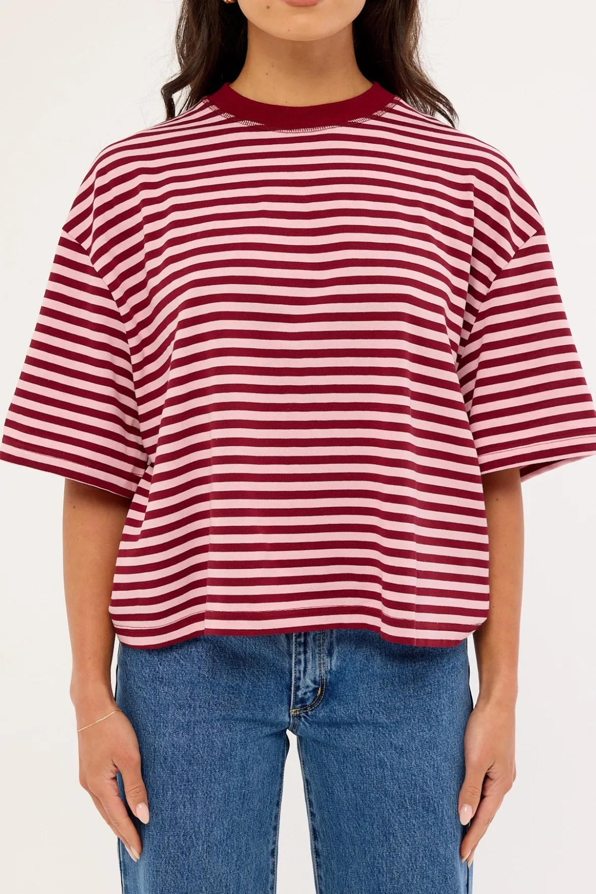 Bloom Short Sleeve Raspberry Blush Stripe