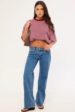 Bloom Short Sleeve Raspberry Blush Stripe