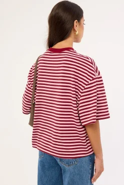 Bloom Short Sleeve Raspberry Blush Stripe