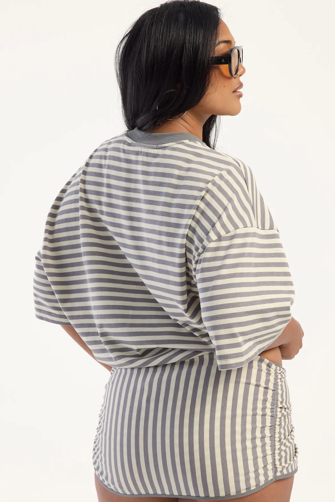 Bloom Skort Ash Stripe