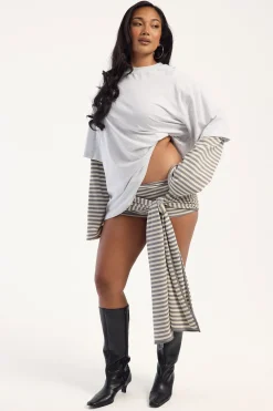 Bloom Skort Ash Stripe