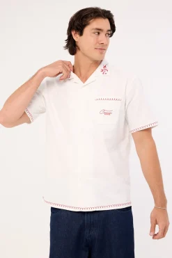 Bloomed Linen Resort Shirt White