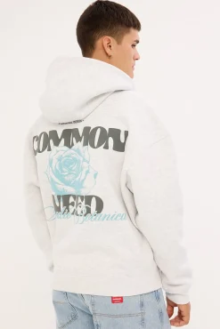 Bloomscape Zip Through Cropped Hoodie Snow Marle