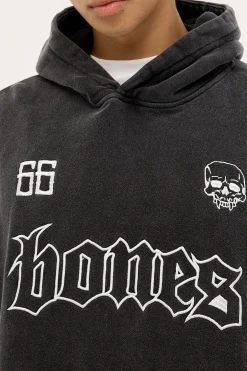 Bones Burner Hoodie Washed Black