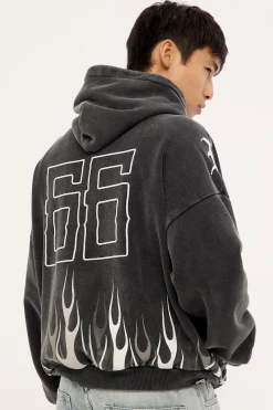 Bones Burner Hoodie Washed Black