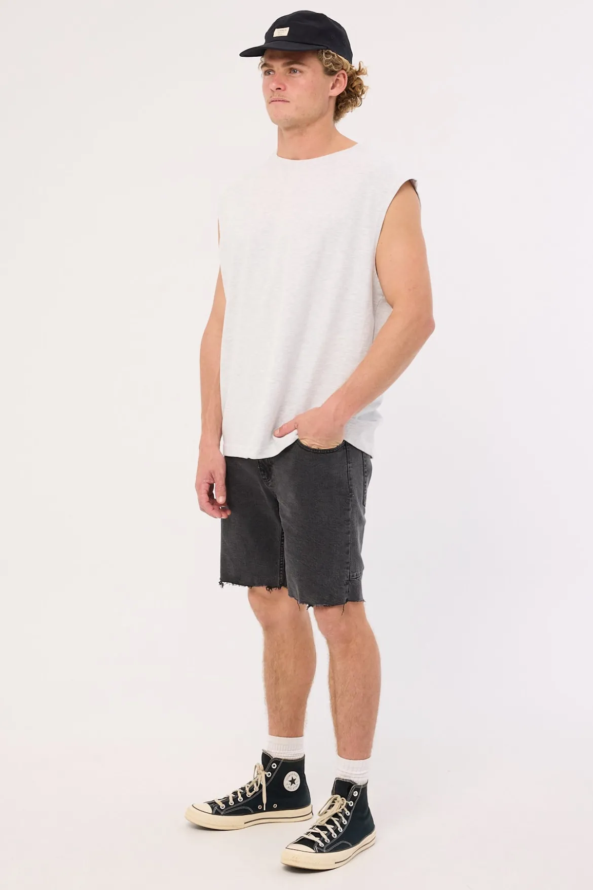 Bones Denim Short Ash Black