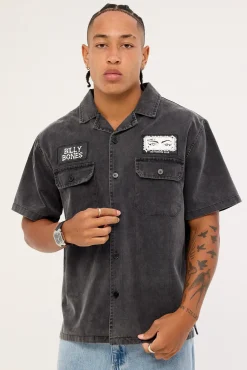 Bones Garage Work Shirt Washed Black