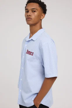 Bones Gothic Striped Shirt Blue/White