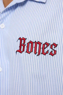 Bones Gothic Striped Shirt Blue/White
