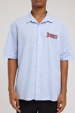 Bones Gothic Striped Shirt Blue/White