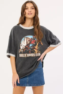 Bones Rodeo 2.0 Boxy Ringer Tee Washed Black