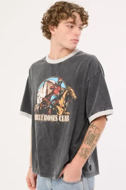 Bones Rodeo 2.0 Boxy Ringer Tee Washed Black